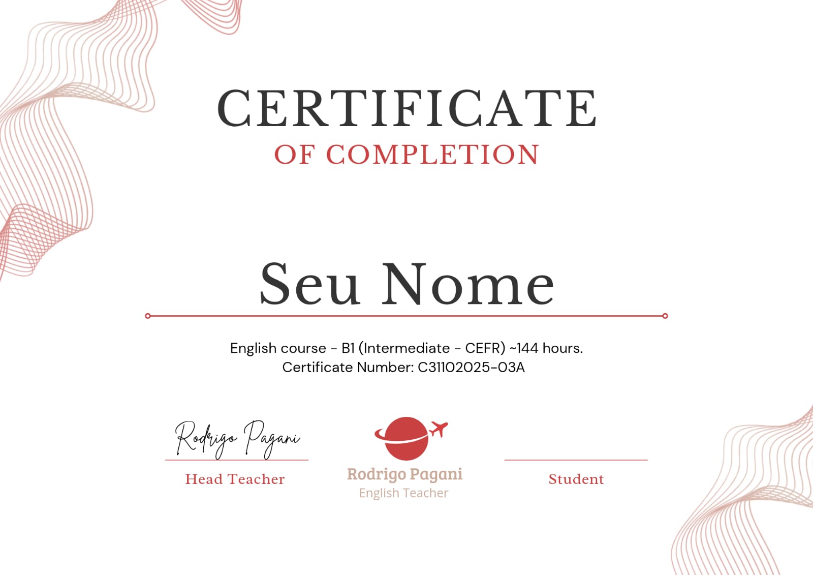 Certificado de Conclusão - Rodrigo Pagani Teacher